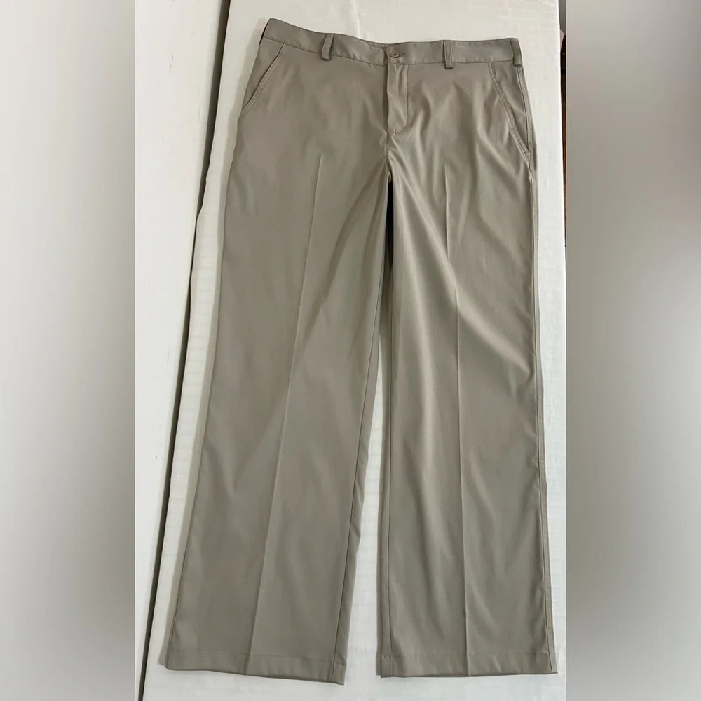 Nike Dri-Fit Size 36x30 Mens Performance Golf Pants Khaki Tan 598445 - Picture 3 of 15